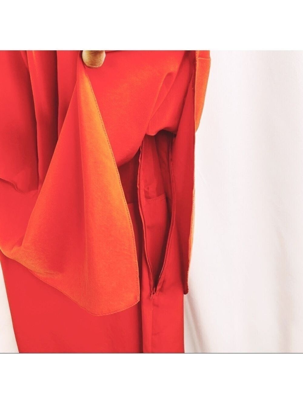 H&M Red Orange Sleeveless Tiered Dress Size 4 - Picture 5 of 7